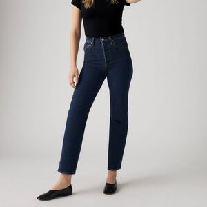 Levi's Ribcage Straight Ankle Jeans, Dark Wash, Size 26